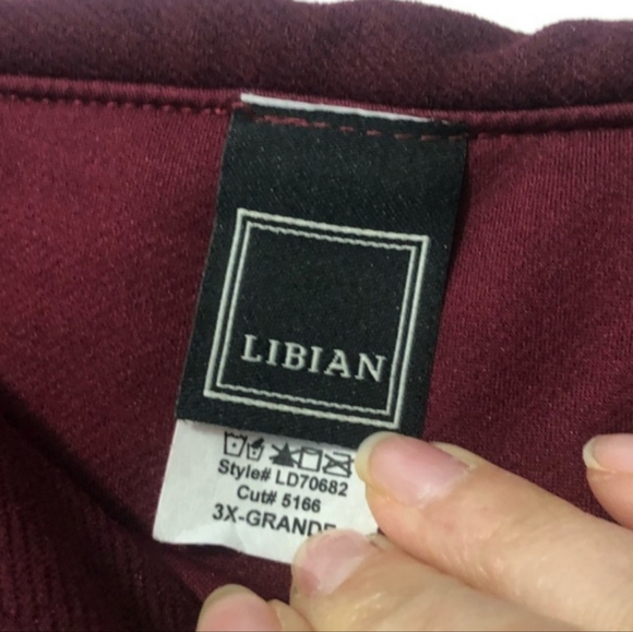 ❤️Libian burgundy off shoulder dress - Picture 4 of 6